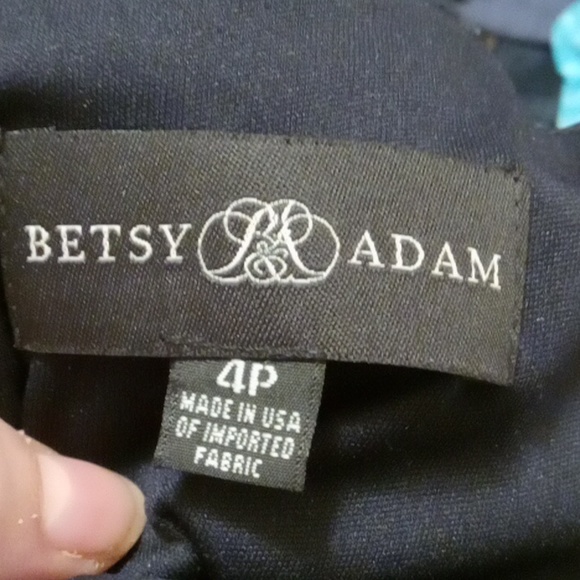 Betsy & Adam black/blue dress 4P - Picture 6 of 7